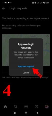 تایید لاگین 2 factor اینستاگرام در گوشی